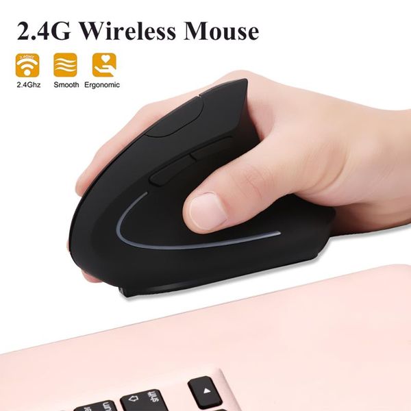 

new wireless vertical mouse ergonomic design 6-button 2.4g 800/1200/1600dpi colorful led wrist healing wireless stand game mice