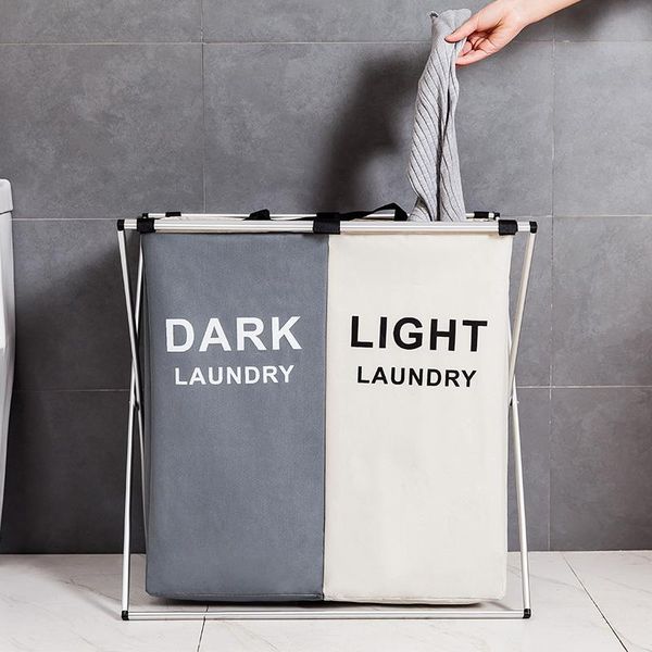 

laundry bags foldable sorter waterproof three grid organizer bag dirty hamper collapsible home basket