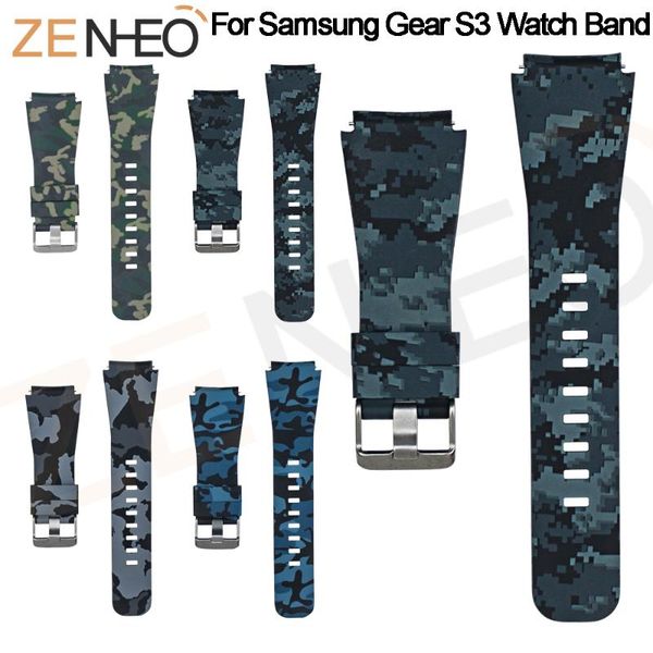 

watch bands 22mm silicone watchband for samsung gear s3 classic frontier band replacement huawei gt 2 strap sport, Black;brown