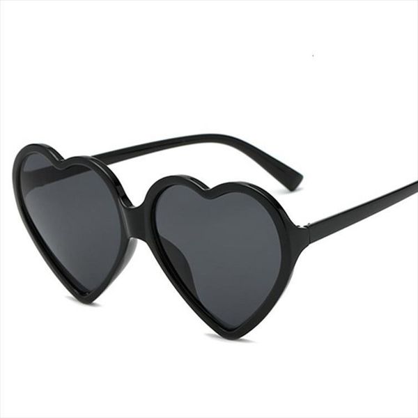 

trendy big heart shape sunglasses women fashion black oversized sun glasses for female jelly frame shades eyewear uv400, White;black