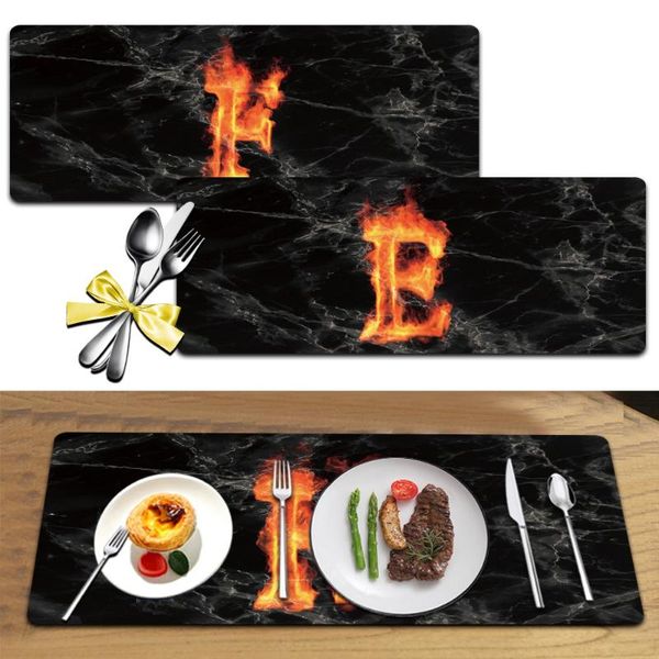 

mats & pads kitchen placemat leather 30cmx80cm letter table mat casserole insulation anti-dirty household
