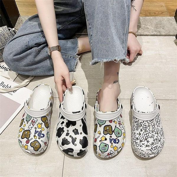 

slippers women's summer hole shoes comfortable lightweight couple fashion beach outdoor jelly, Black