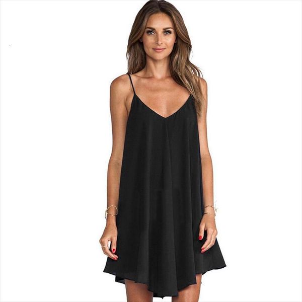 

camisole summer chiffon women dress lace v neck sleeveless cross loose ladys 6xl, Black;gray