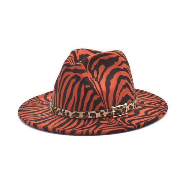 

wide brim hats zebra-print fedoras autumn winter jazz hat with large outdoor warm womens fedora, Blue;gray
