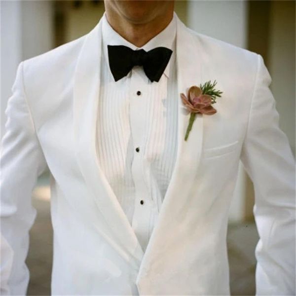 

men's suits & blazers shawl collar fashion private custom suit groom men evening dress terno wedding (jacket + trous, White;black