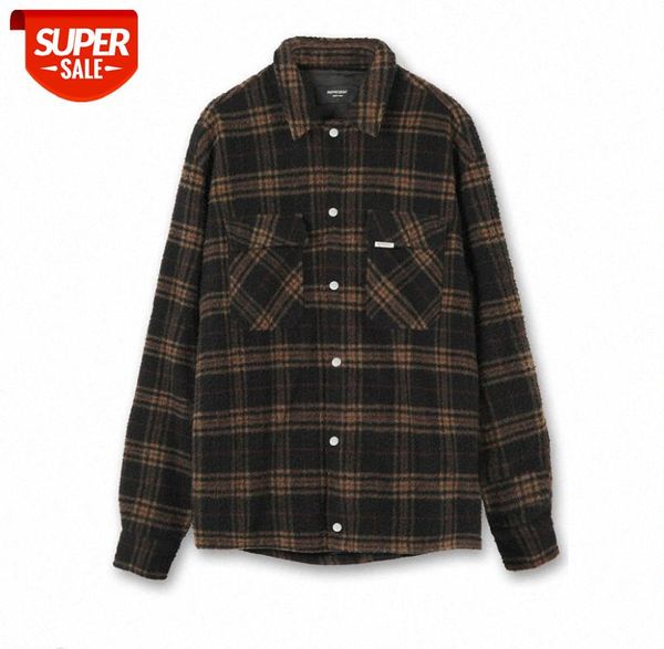 

fw hip hop rep loose plaid button long sleeve men's and women's shirt workwear jacket ins #rl69, White;black