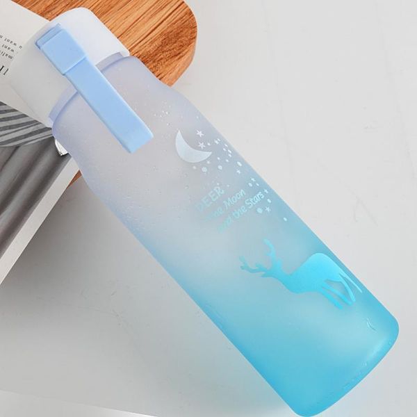 

mugs water bottle leak proof for girl biking travel portable bottles plastic creative animal drinking cup gradient frosted