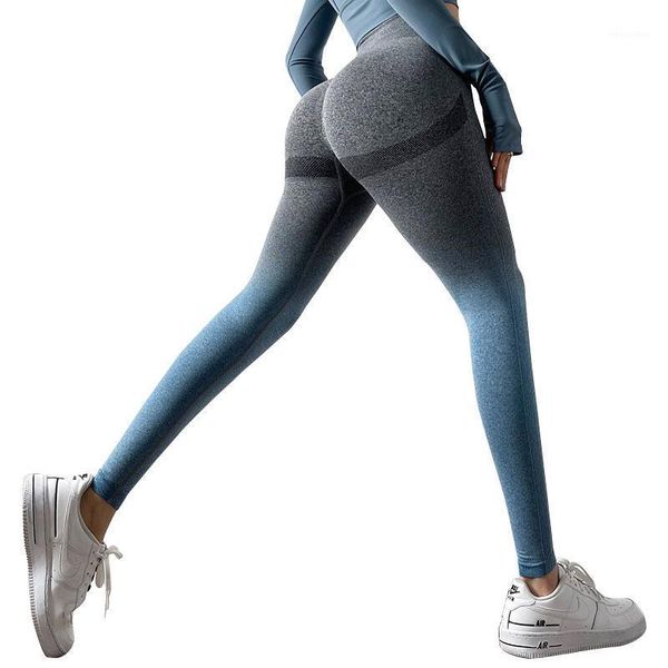 

yoga outfit 2021 ladies -selling gradient color wear seamless fitness high waist leggings squat jogging pants