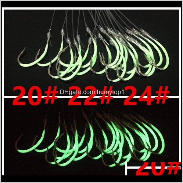 

100pcs 20#/22#/24# luminous maruseigo hook (with fishing lines) barbed fishing hooks fishhooks fishing accessories et8xa 4k1cx