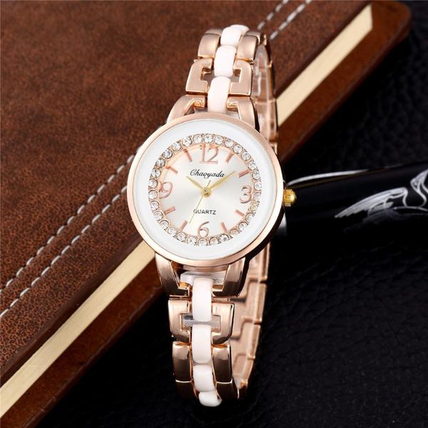 wristwatches fashion woman watches ladies girl clock exquisite rhinestone watch brand simple relogio feminino wholesale, Slivery;brown