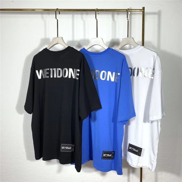 

2021 new reflective we11done t shirt men women welldone we11 done t-shirt tees x22g, White;black