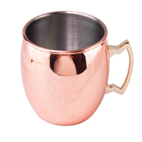 

mugs 550ml 304 stainless steel copper-plated mug rose gold moscow mule beer coffee cocktail cups