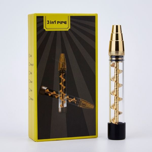 

second generation round nozzle spiral 3in1 pipe glass twist blunt dry herb