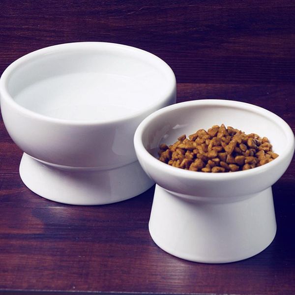 

dog bowls & feeders pet cat ceramics bowl classical cervical health protective high base water feeder puppy kitten feeding