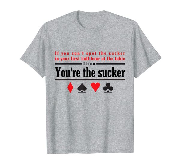 

poker t-shirt for true rounders, White;black