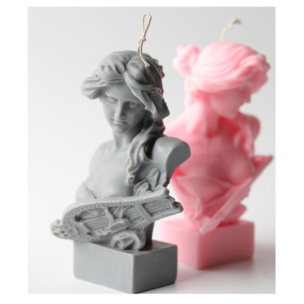 

craft tools 3d candle mold 15cm ancient greek statue silicone mould art goddess suit for making plaster aroma supplies