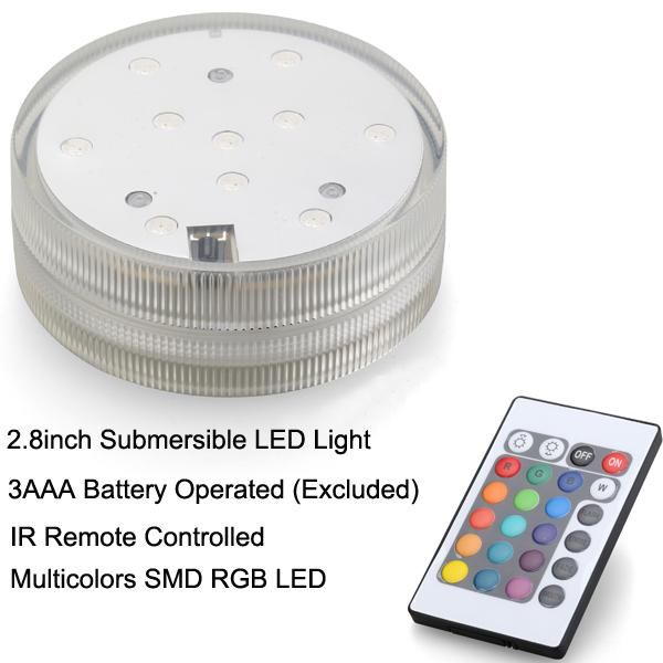

strings (20 pieces/lot) 7cm remote controlled multicolors rgb mini led light base for glass smoking hookah