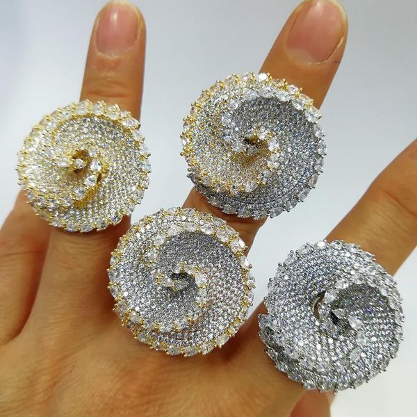 

wedding rings bride talk fashion trendy style women finger with cubic zircon stone micro paved surprise gift for jewelry ring, Slivery;golden