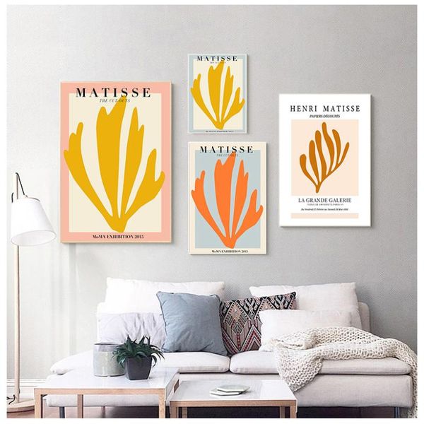 

paintings matisse floral poster abstract painting tropical plants art 4 piece set posters and prints living room decoration