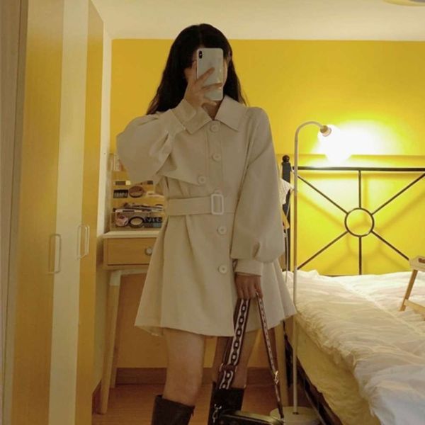 

2021spring 2021 new korean design crowd pleated short windbreaker small skirt fashion dress, Black;gray