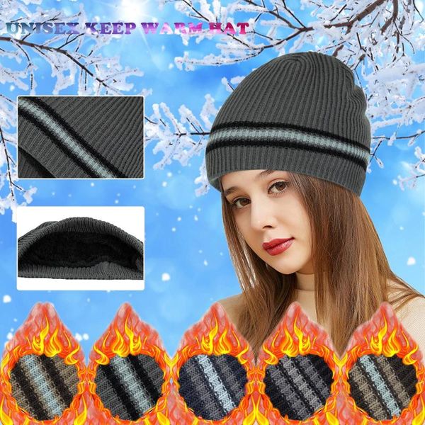 

beanies fashion knitted hats for women men outdoor plush winter woolen hat neutral keep warm printing 2021