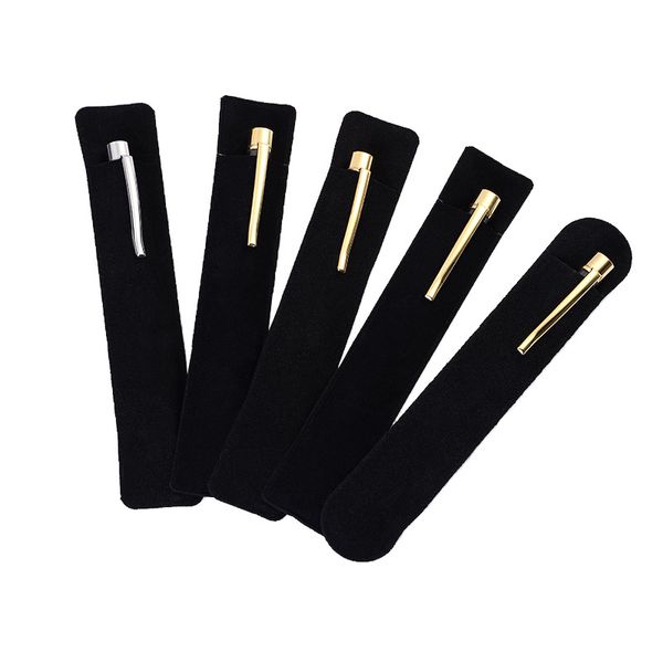 Única caneta de cristal Valvet Embalagem em massa por atacado preto bolsa de veludo saco quadrado redondo forma qualidade manga para blingling lápis