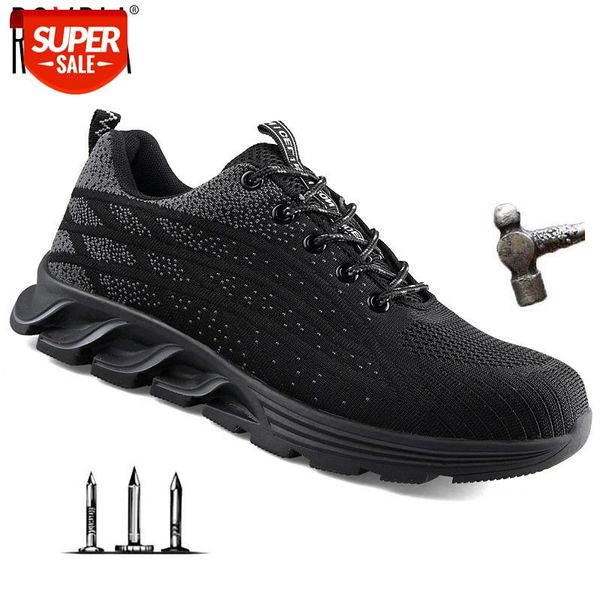 

drop shipping steel toe work safety shoes pig skin for men women anti-impact construction shoes plus size 37-48 rxm656 #yi32