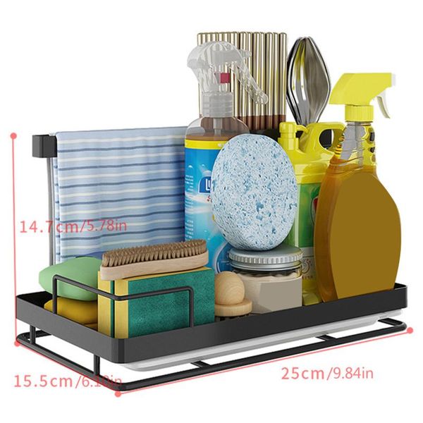 

kitchen storage & organization household dish cloth rack simple style countershelf organizer with draining tray 2022 fashion