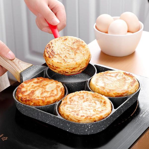 

1pc 4-cup non stick egg cooker egg frying pot breakfast skillet pan with handle