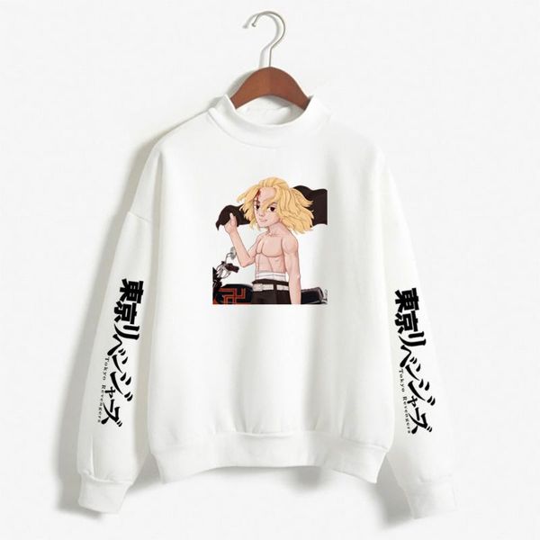 

men's hoodies & sweatshirts oversized women's sweatshirt tokyo revengers printed casual long-sleeved sportswear harajuku pullover, Black