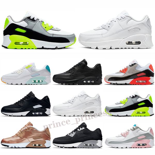 

kids shoes hyper blue teal light smoke grey pink am running shoes metallic silver triple white aurora green volt barely children sneakers, Black
