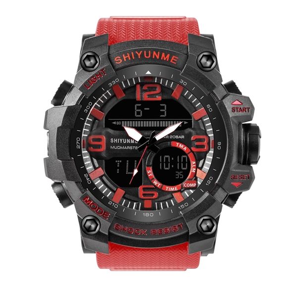 

multi functional personalized men's waterproof outdoor fashion luminous sports electronic watch, Slivery;brown