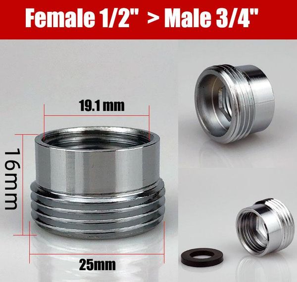 

kitchen faucets 1/2'' female x 3/4'' male threaded faucet adapter outlet pipe copper connector bathroom brass water tape