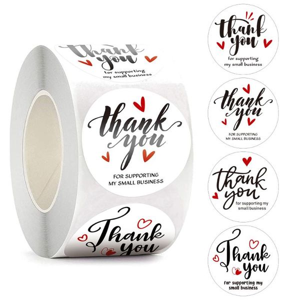 

gift wrap 1''white thank you sticker with heart for supporting my small business scrapbooking sealing labels envelope cards decora