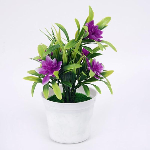 

decorative flowers & wreaths small artificial bonsai tablehome decor 5pcs fuchsia little lotus fake flower deskwedding decoration si