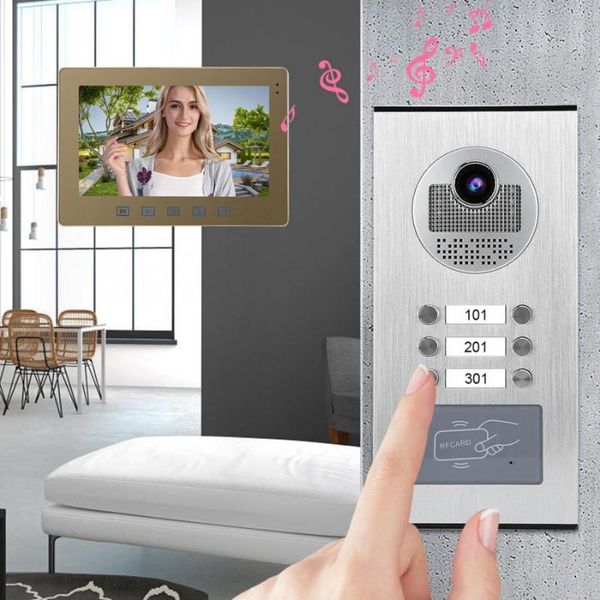 

other door hardware 10in 3 monitors night vision intercom doorbell video phone home security system kit 100-240v bell control