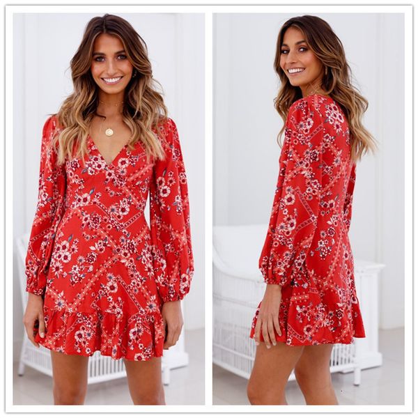 

autumn printed v-neck 9-sleeve chiffon s women, Black;gray