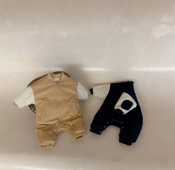 

rompers 2021 baby girls boys corduroy thicken romper winter good quality fashion babys jumpsuit 6-24 month pm144, Blue