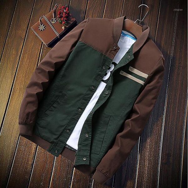 

men's jackets patchwork jacket men spring autumn casual o neck collar slim fit streetwear college baseball uniform 5xl coats, Black;brown