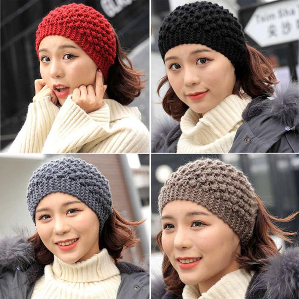 

womens fashion winter knitted band fuzzy lined head wrap headband ear warmer hat neck warmer scarf  can csv