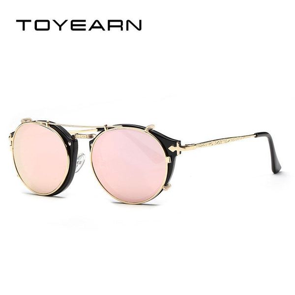 

brand design cat steampunk mirror for vintage women sunglasses sun flip up cool female glasses shades women glasses optical eye kvhdu