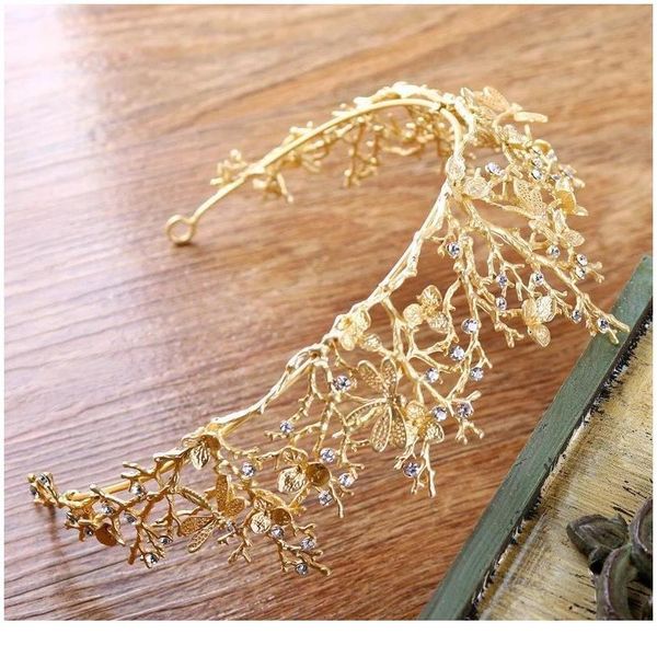 

vintage gold baroque wedding bridal crown hair accessories dragonfly tiara bridesmaid girls rhinestones headdress crown jllejx, Silver