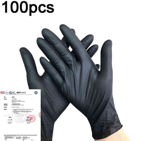 100 stücke Black Einweg Nitril Gummi Handschuhe Geschirrspülung / Küche / Arbeit / Garten Lebensmittel Reinigung Hausarbeit Schutzpflege