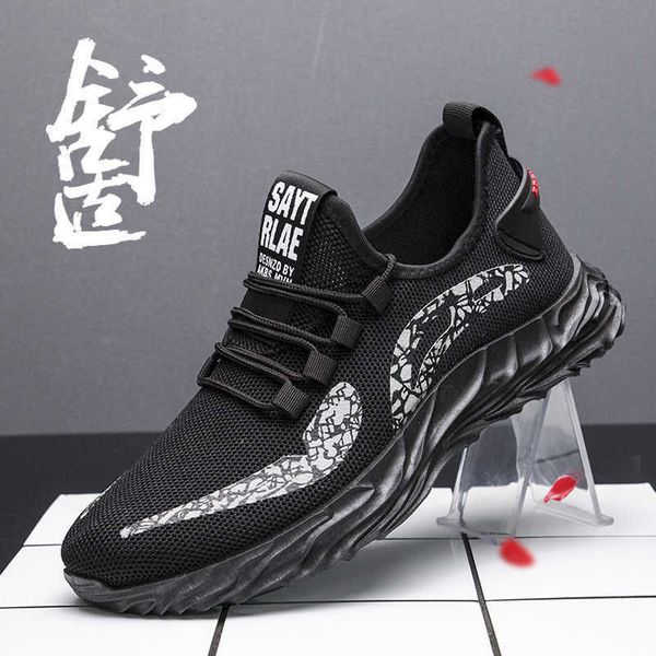 

men running shoes flying woven 2021 spring and new net red summer breathable leisure sports men's shoes traniers sneakers