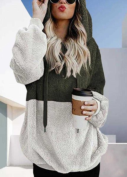 

fashion hoodies 2021 long sleeve hooded color matching women's sweater, Black