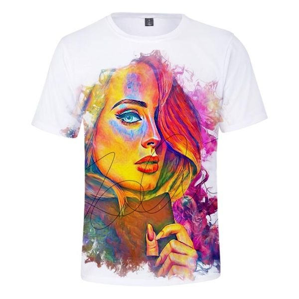 

men's t-shirts adele adkins 3d printed summer short sleeve shirt trendy casual harajuku street style clothes, White;black