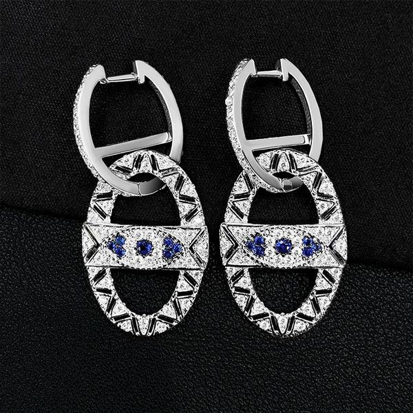 

stud s925 sterling silver evil eye earrings personality temperament fashion european and american monaco jewelry, Golden;silver