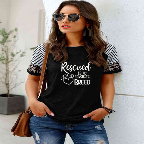 

dog adoption t-shirt summer women casual short sleeve fashion funny humor i love dogs pet adoption rescue t shirt, White