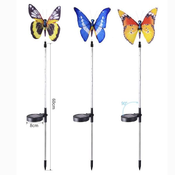 

3x led butterfly solar lights 7 color-changing waterproof garden yard lamp christmas outdoor garden holiday decoration lights