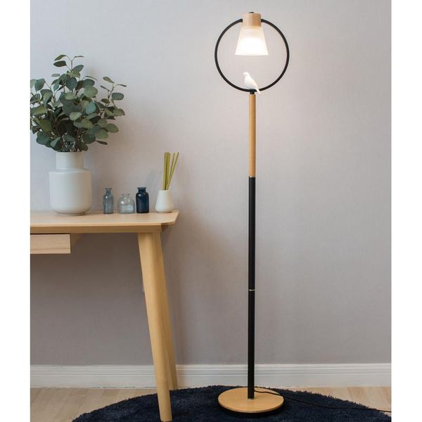 

floor lamps nordic solid wood light for foyer study bedroom decor standing lovely girl home living room e27 led lamp